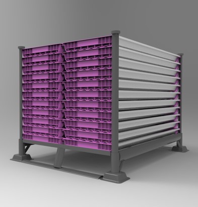 Storage pods stacked