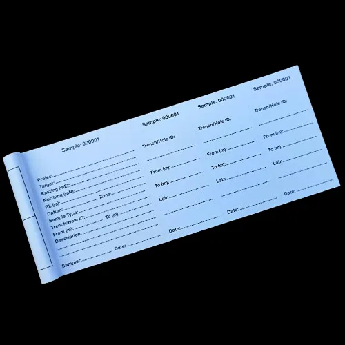 Geological Sample Ticket Book - Three Tear Off