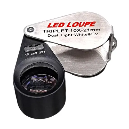 Ultraviolet LED Triplet Hand Lens (10x 21mm)